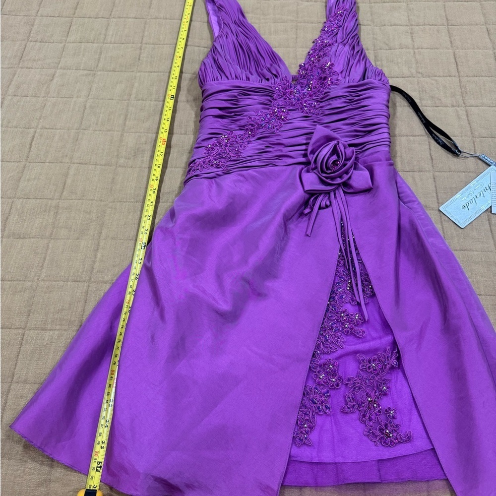 Elegant Purple Mini Dress - Picture 8 of 9